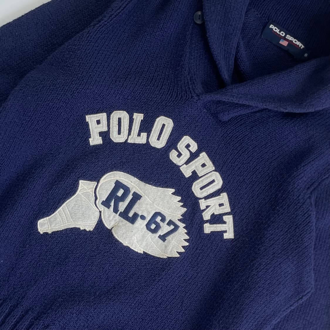 Polo  폴로 랄프로렌 90,s 자수 네이비 코튼 스웨터 상품이미지3
