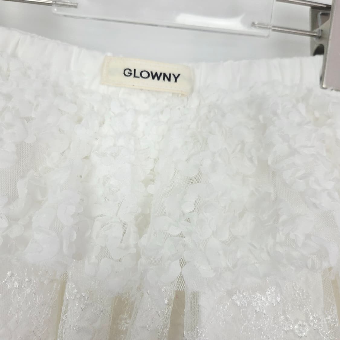 [GLOWNY] 글로니 레이스 러플 미니스커트 화이트 S 발레코어 여친룩 상품이미지6