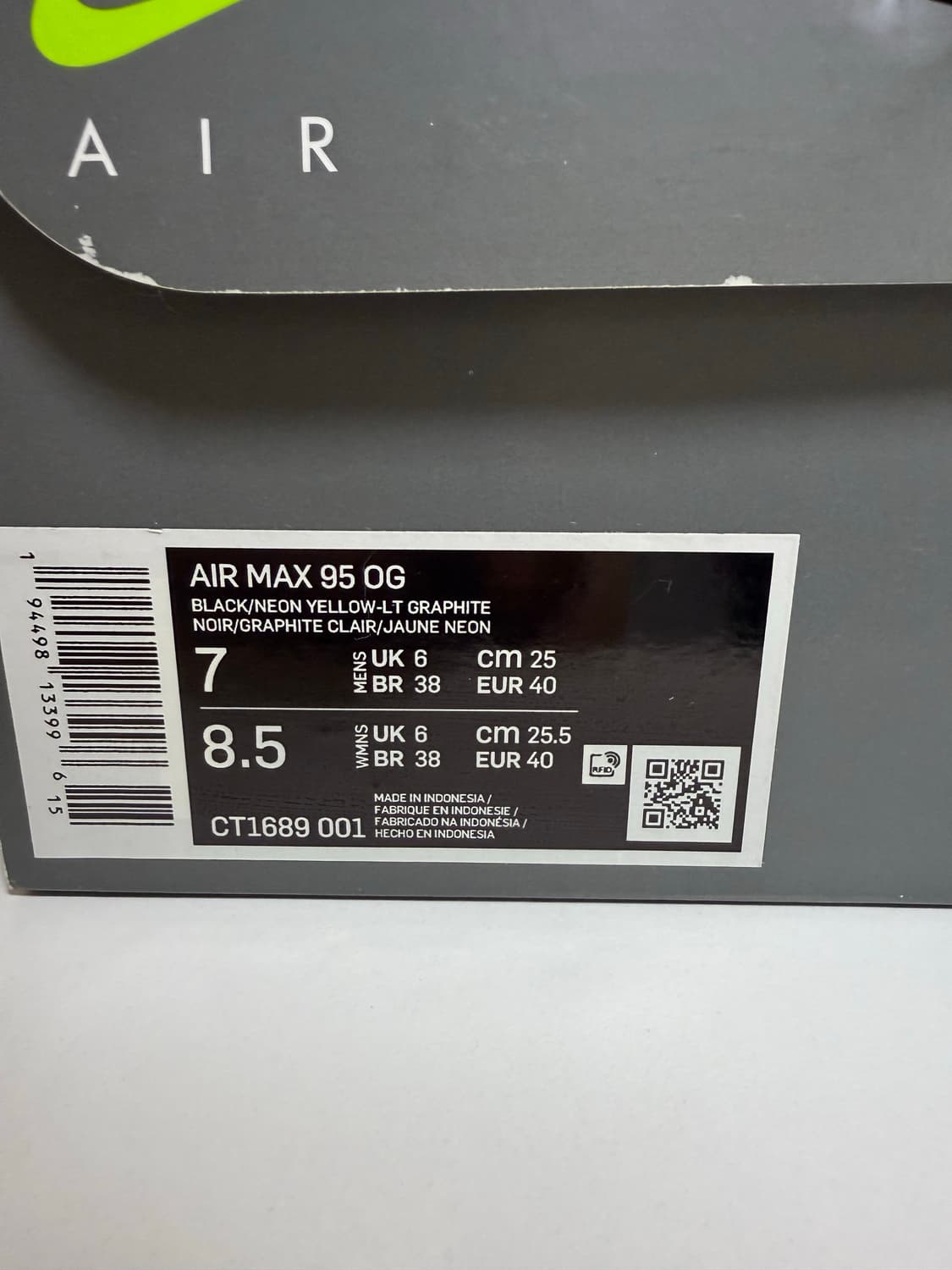 Nike airmax95 OG 2020년버전 나코탭 250(us7) 상품이미지7