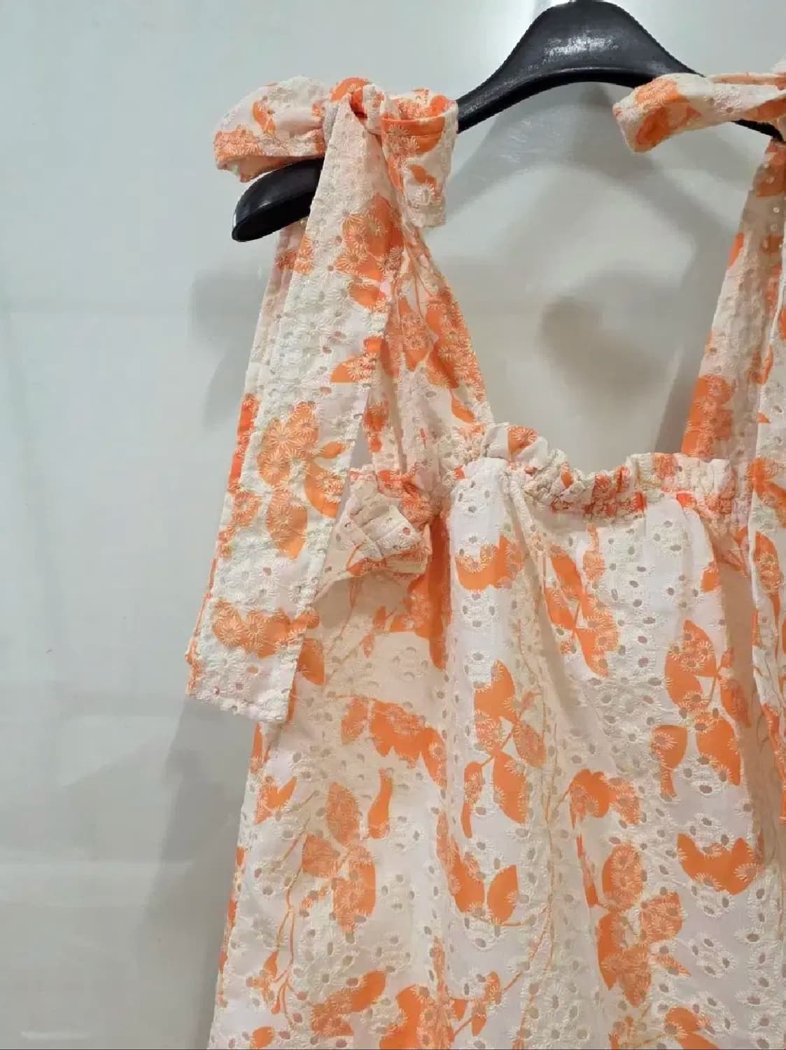 오렌지 플라워 아일렛 원피스 드레스 상품이미지3