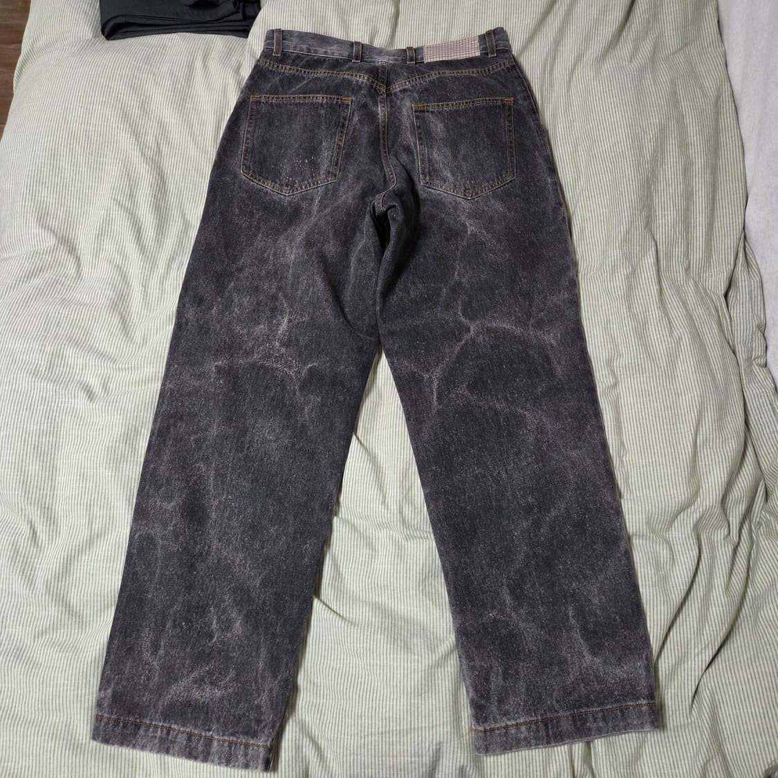 엠에프펜 MFPEN 빅 진 마블워시 S / 와이드 흑청바지 러프사이드 상품이미지5