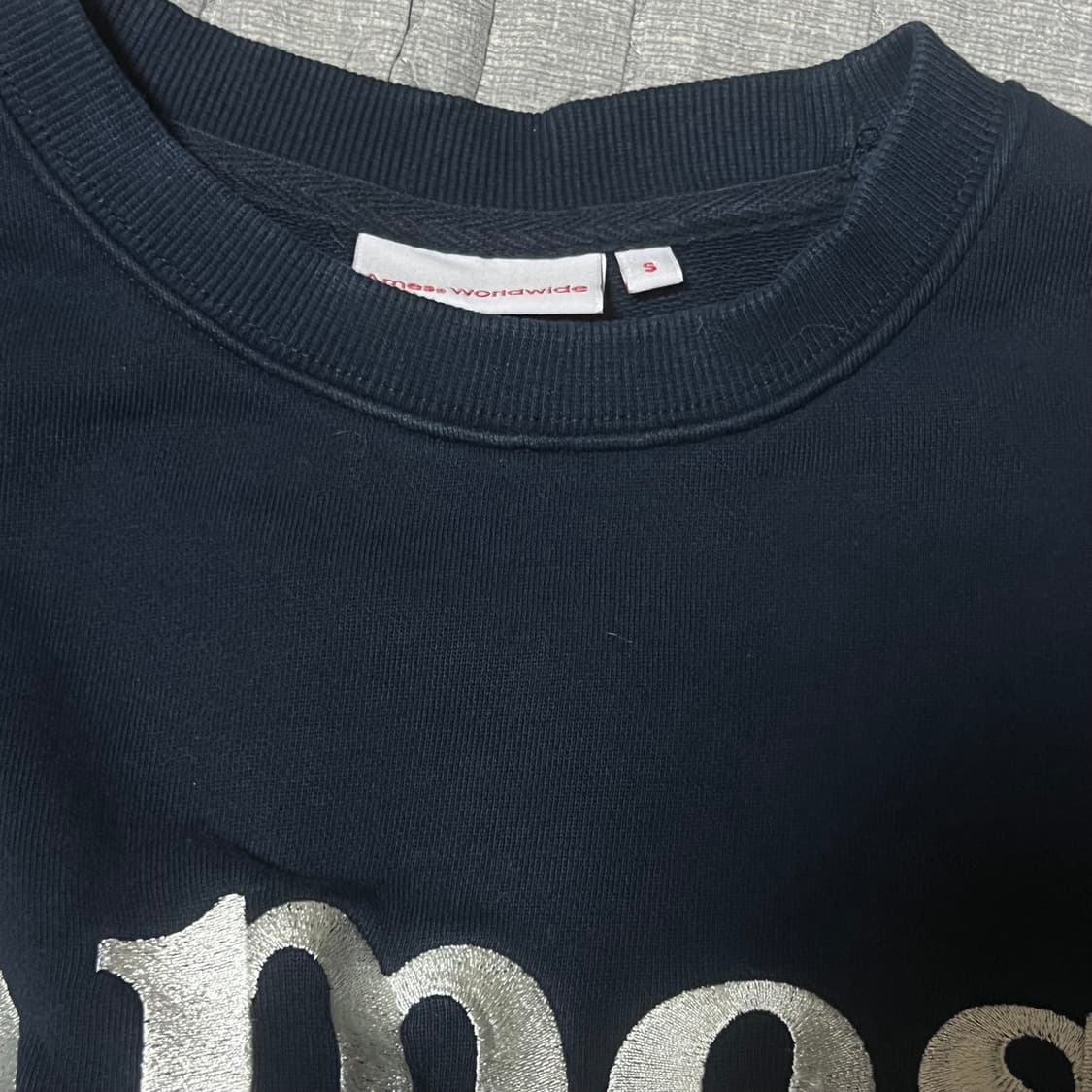 아메스 월드와이드 맨투맨 네이비 S 아메스 스웨터 긴팔 크롭 상품이미지2