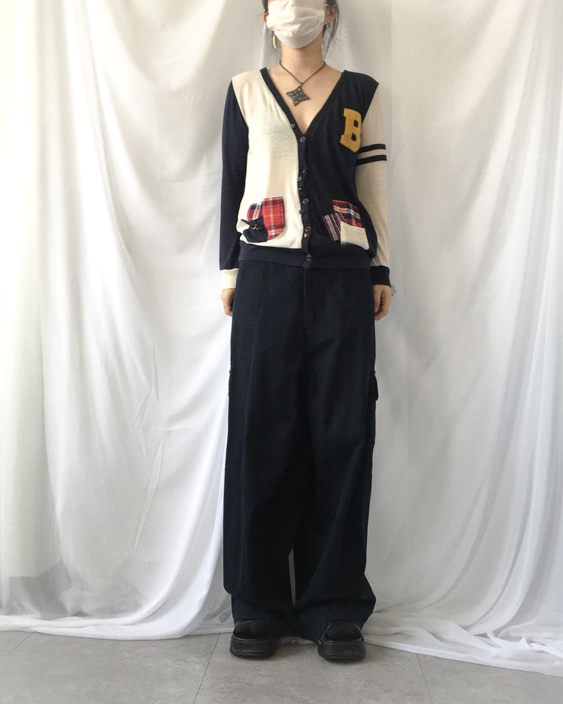 Patch work point caridgan 상품이미지6