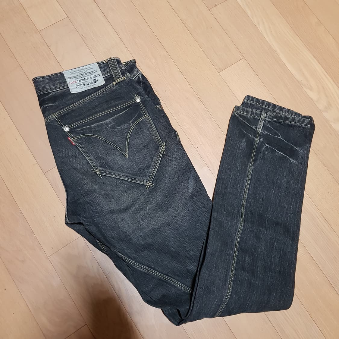 32 /리바이스 엔지니어드진 일본내수용 /흑청데님/토422-방 상품이미지5
