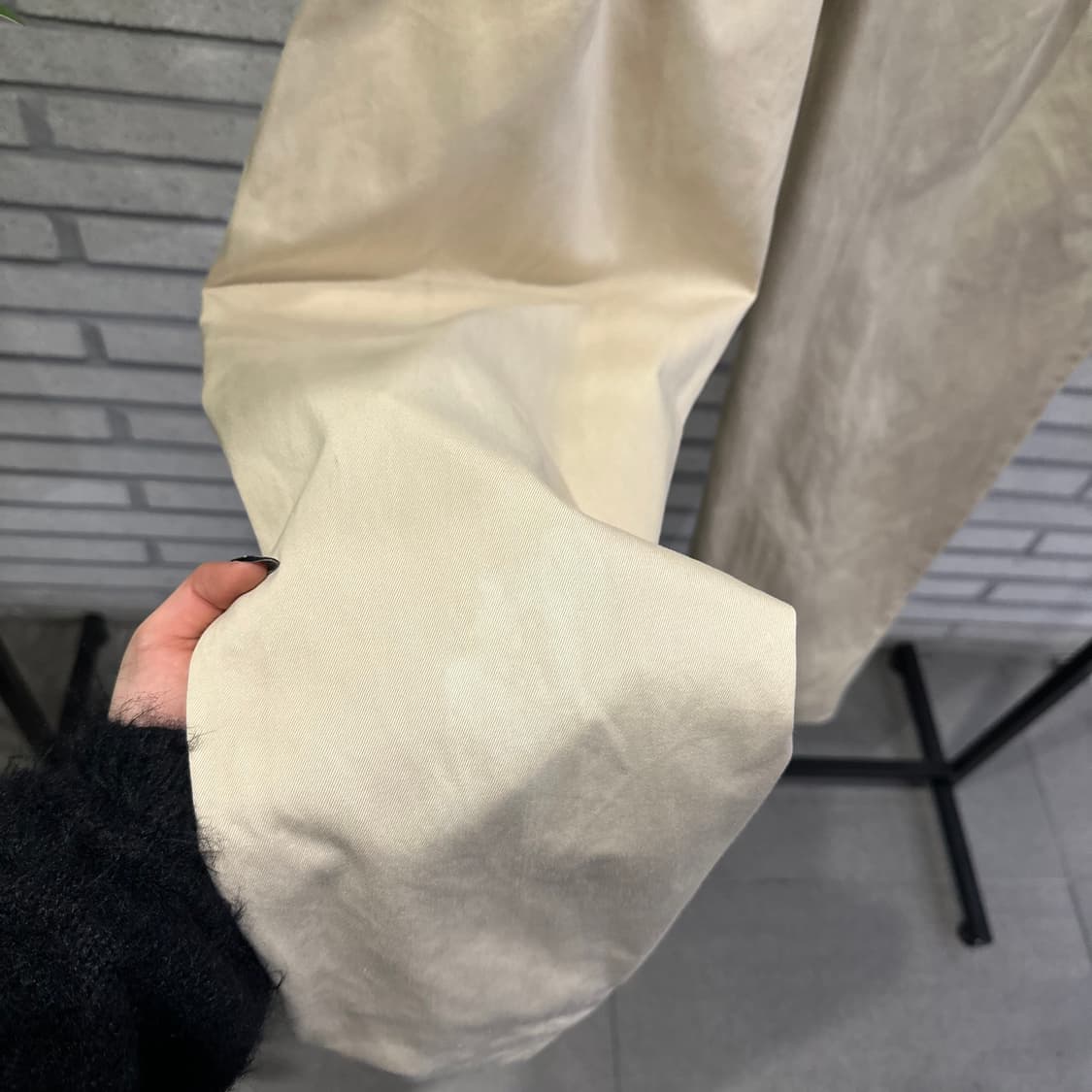 USA VINTAGE 핀턱 스트레이트 치노팬츠 버튼플라이 디테일 크림 상품이미지7