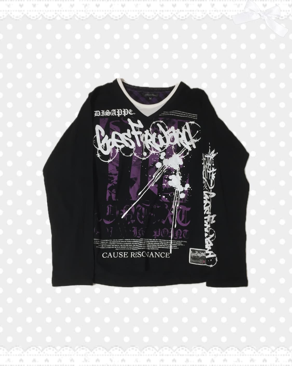 빈티지 펑크갸루 레터링 슬리브 상품이미지1