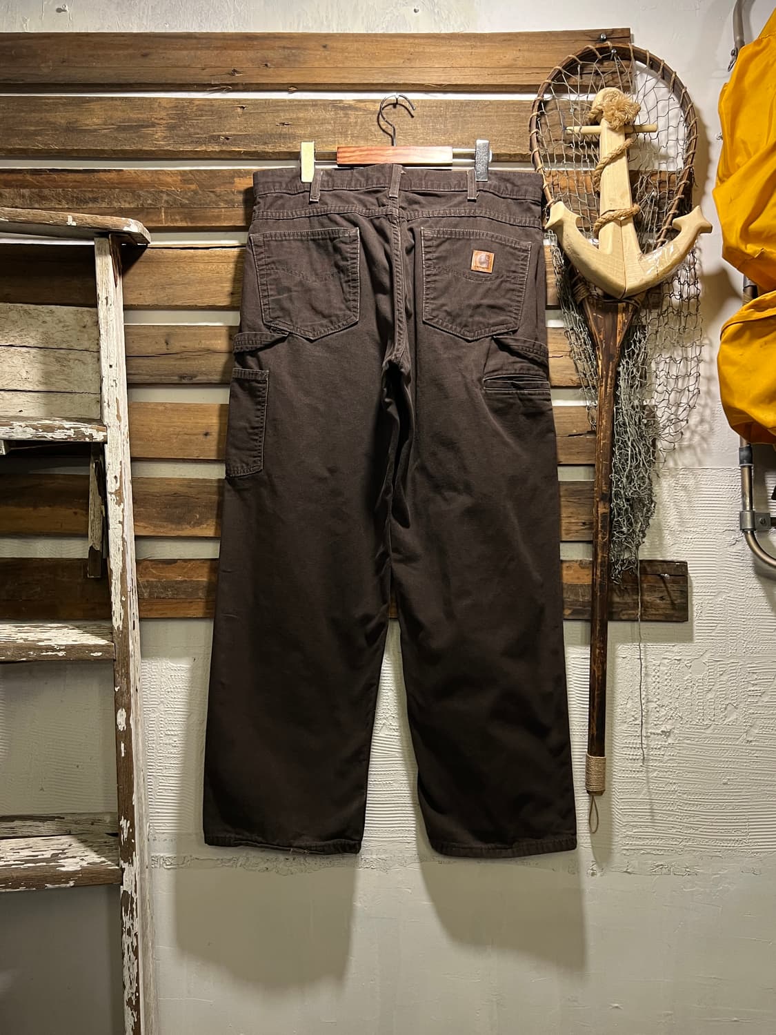 [36]칼하트 USA 빈티지 워싱 다크브라운 싱글니 카펜터 워크 팬츠 상품이미지1