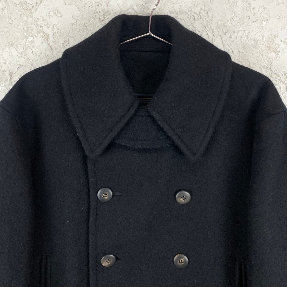 1990s 요지 야마모토 WORK SHOP 헤비 울 피 코트 상품이미지2