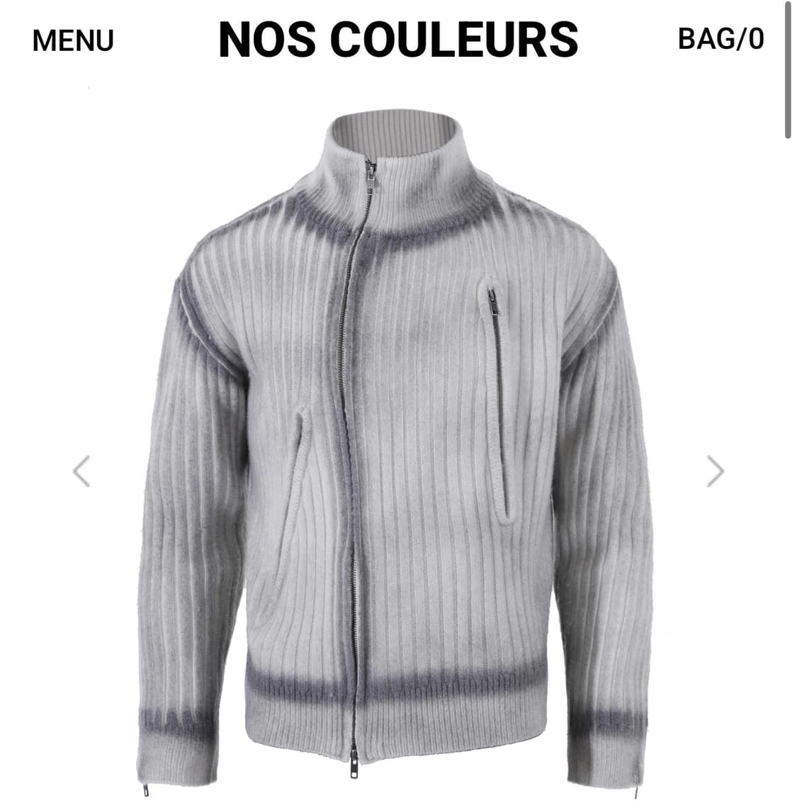 노쿨러스 SPRAY KNIT ZIP-UP CARDIGAN WHITE 상품이미지1