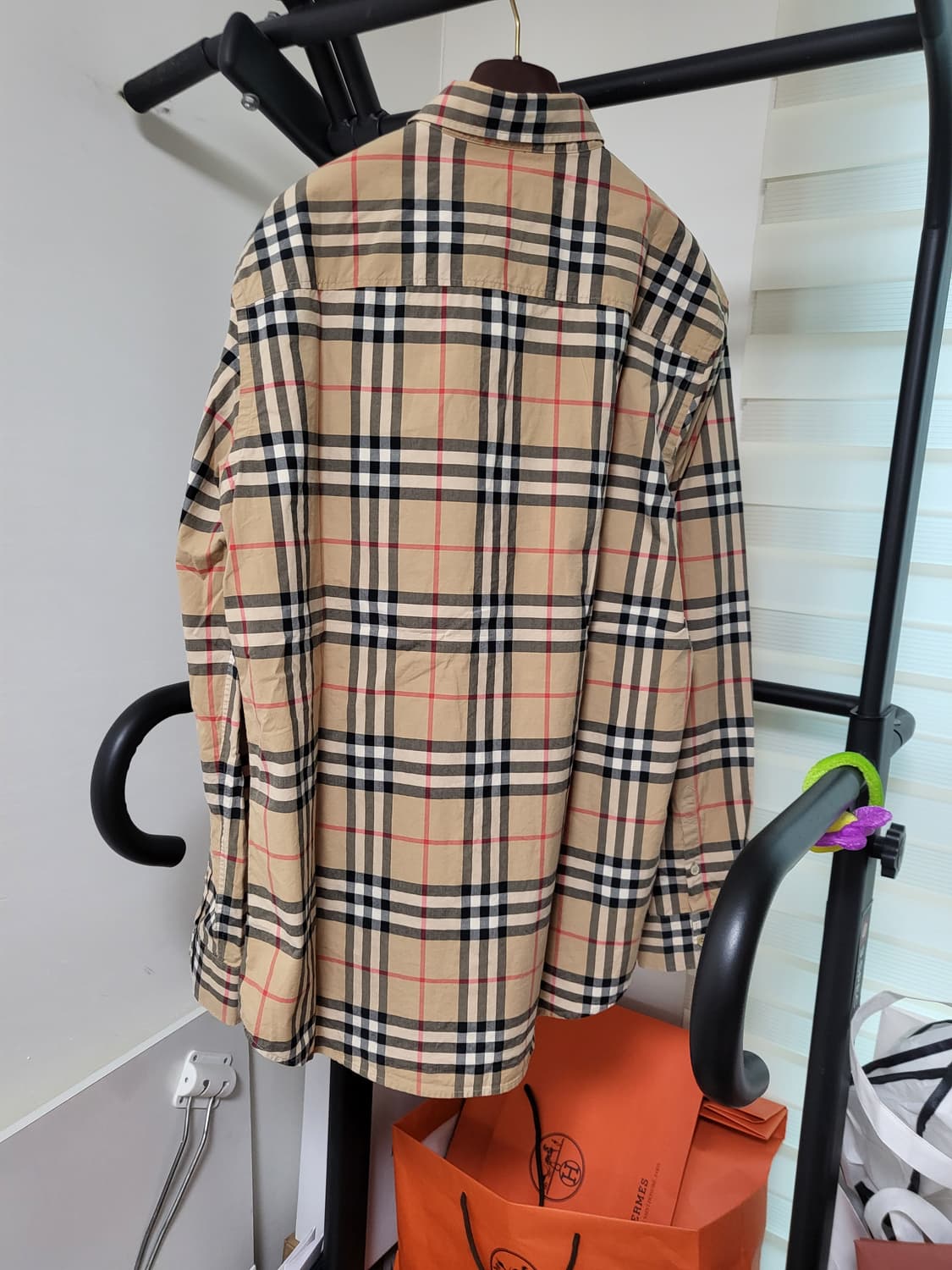 22SS 버버리 체크 코튼 포플린 셔츠 L 상품이미지6