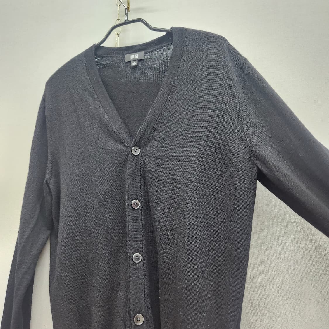 유니클로 울(뉴울) 블랙 가디건 S(M) 상품이미지3