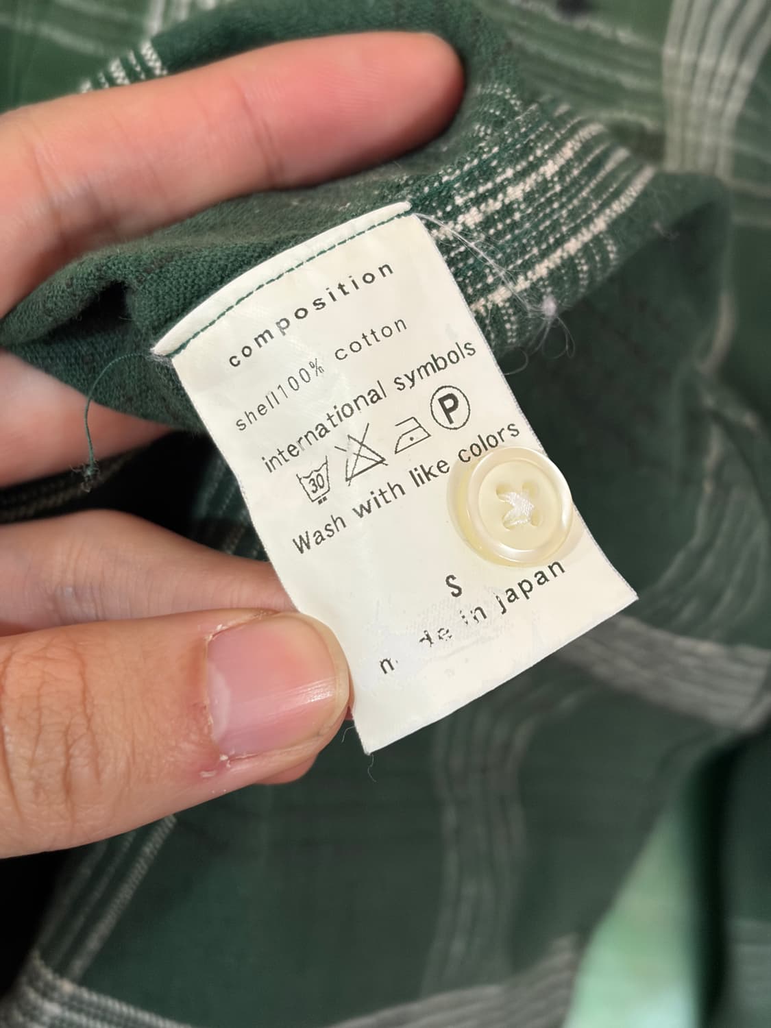 J38 와코마리아 자수 코튼 체크 셔츠 S 상품이미지4