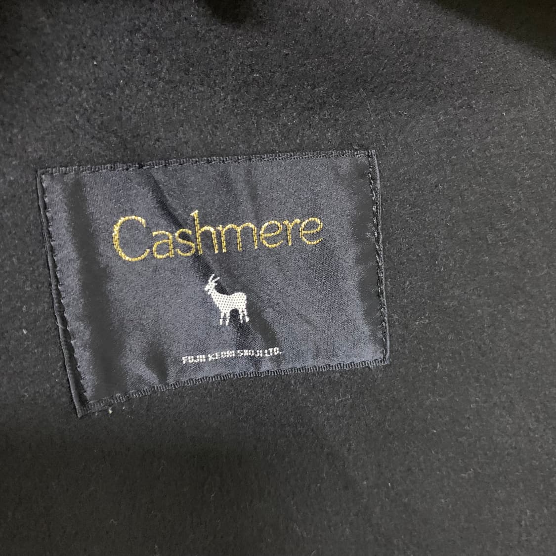 빈티지 캐시미어 100% 블랙 버튼 하프 코트 남녀공용 상품이미지5