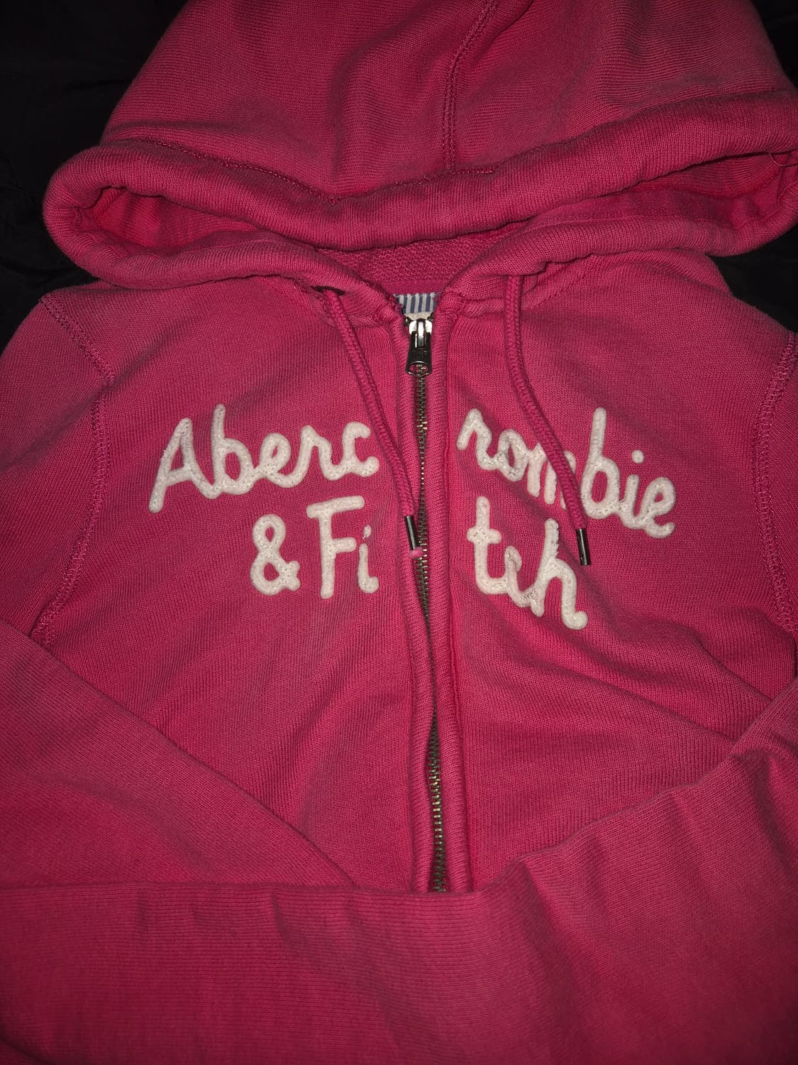아베크롬비 y2k 핫핑크 붙는핏 후드집업 M 상품이미지1