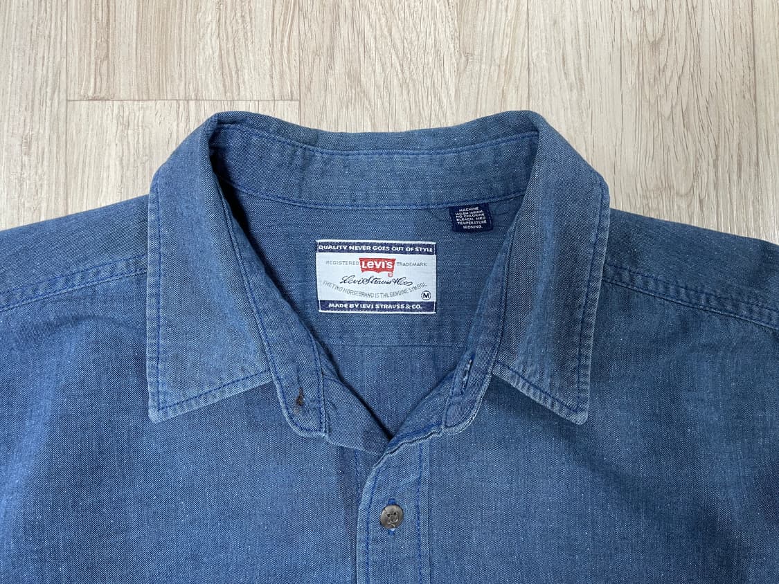100~105) 90 리바이스 다크블루 데님 워크셔츠(RRL&LVC&폴로 상품이미지3