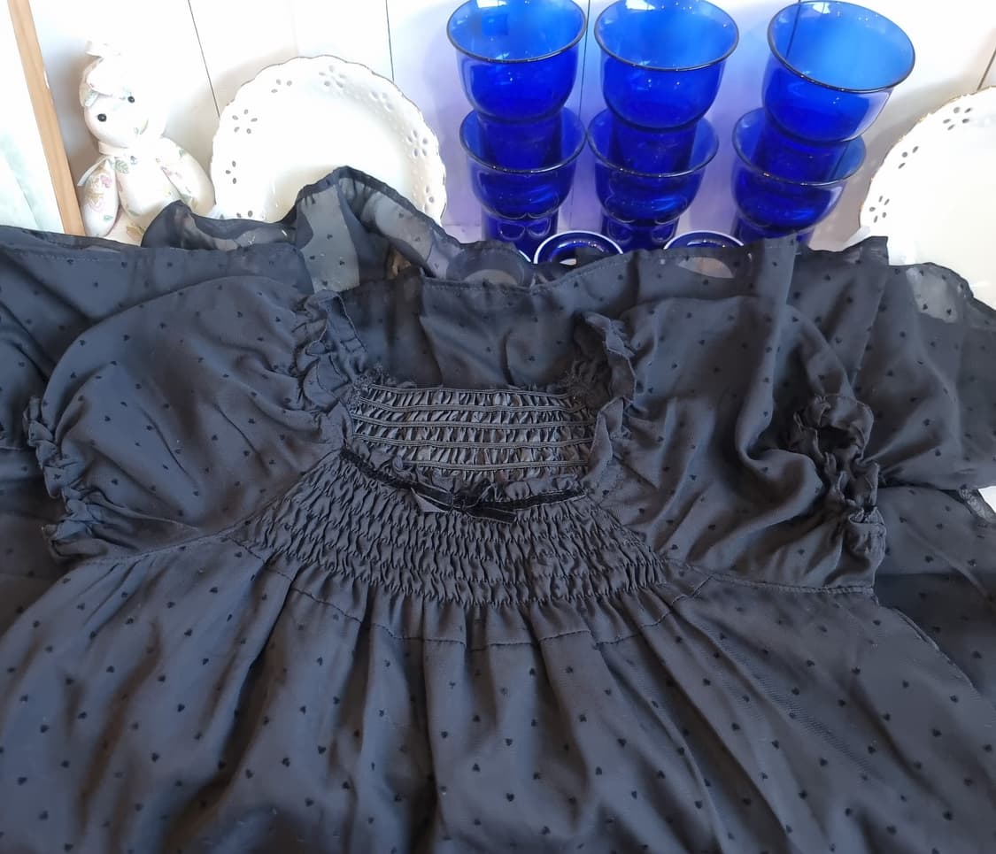 블랙 도트 쉬폰 원피스 상품이미지6