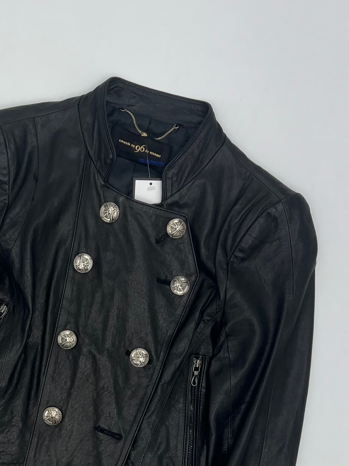 빈티지 우먼 버튼 디테일 양 가죽자켓 상품이미지2