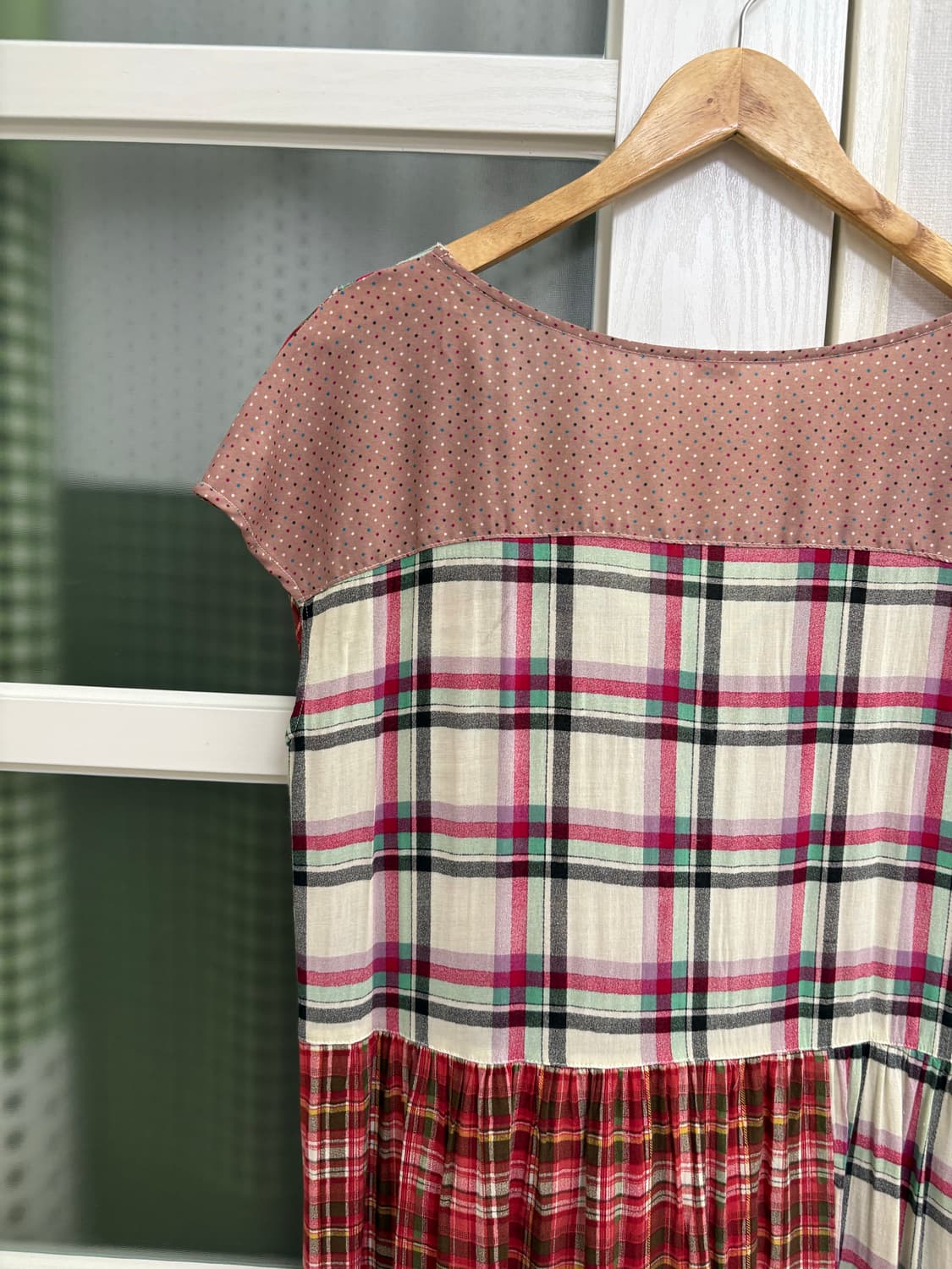 레드 체크 도트 원피스 상품이미지9