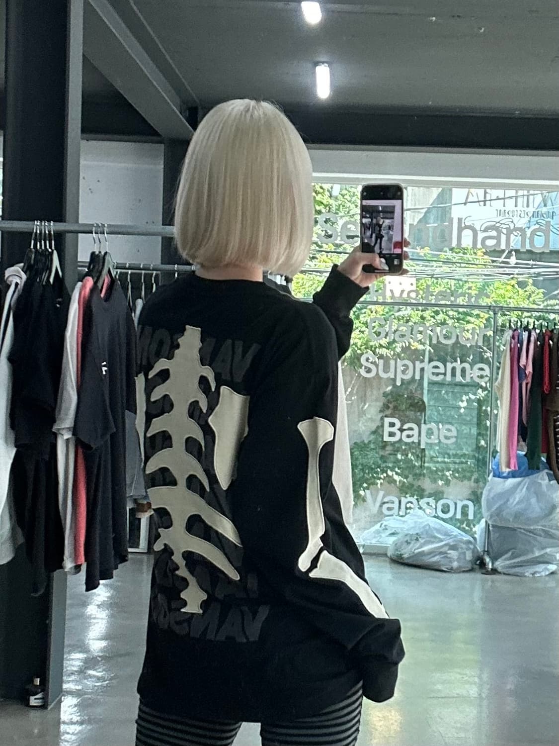 벤슨 본 패치 롱슬리브 블랙 긴팔 티셔츠  상품이미지1