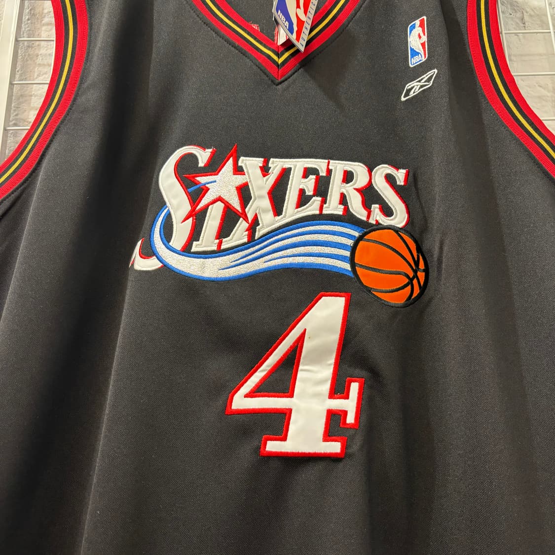 NBA X 리복 필라델피아 식서스 유니폼 슬리브리스 L 상품이미지5