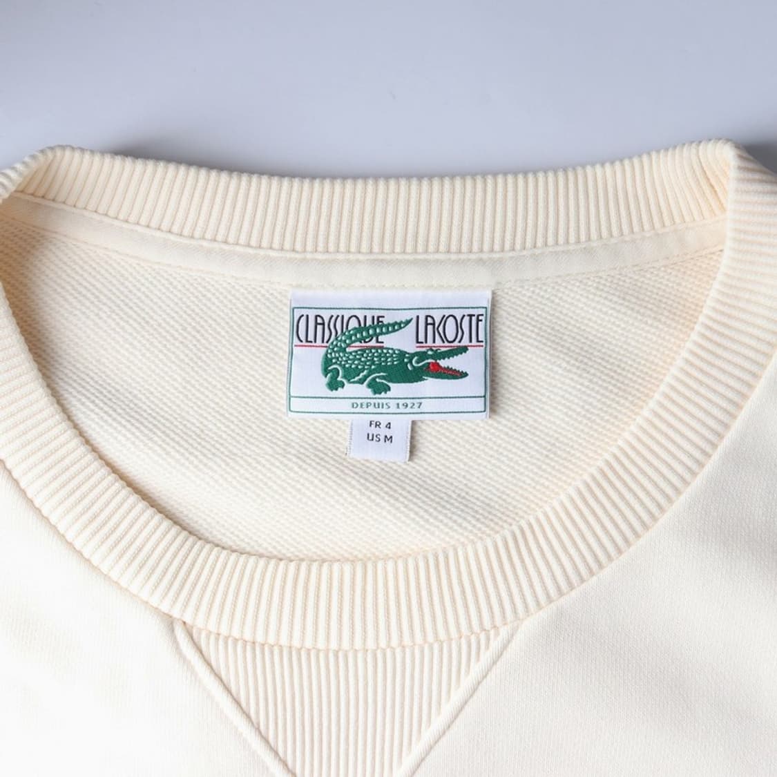 라코스테 클래식 크루넥 맨투맨 아이보리 4 상품이미지5