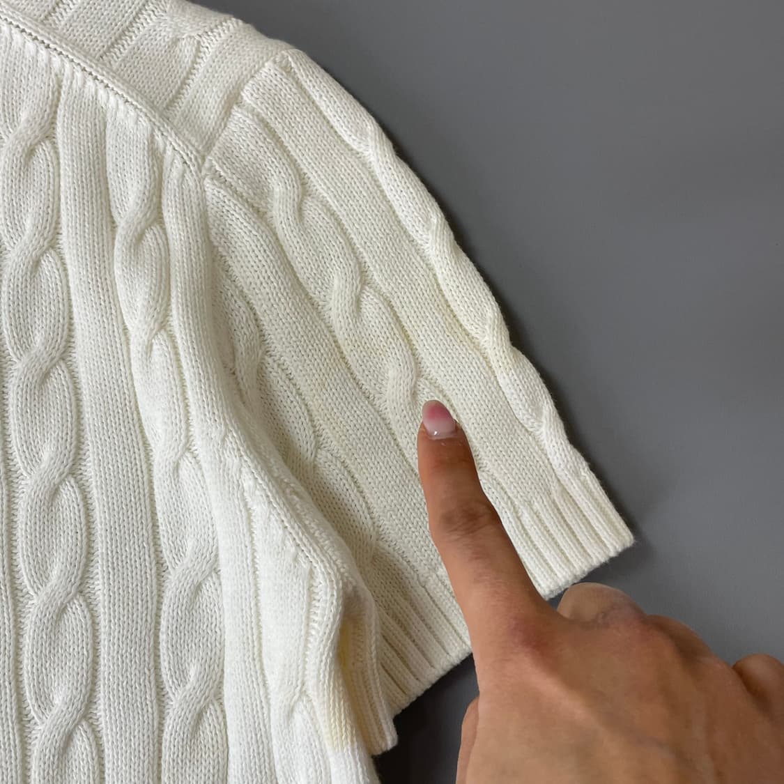 빈폴 화이트 꽈배기 반팔니트 S 상품이미지8