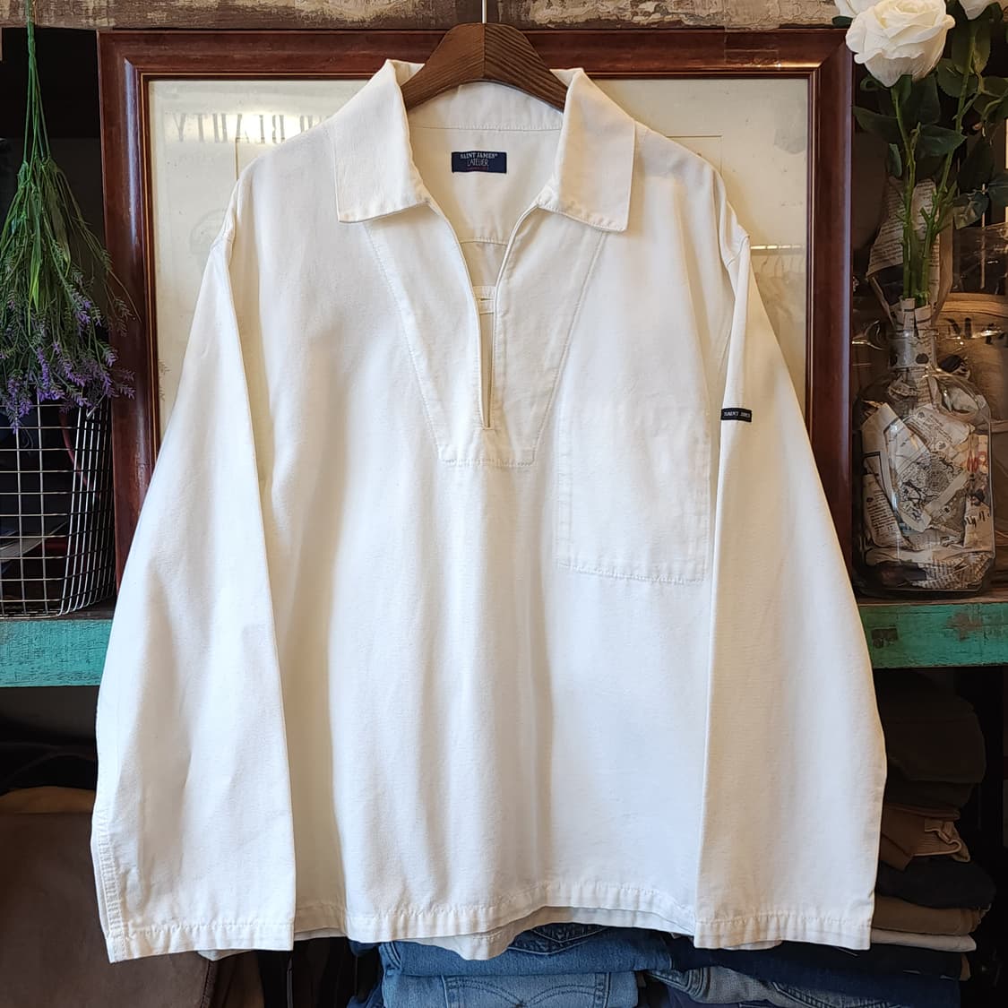 세인트 제임스 풀오버 미 해군 아노락 캔버스 화이트 L 상품이미지1