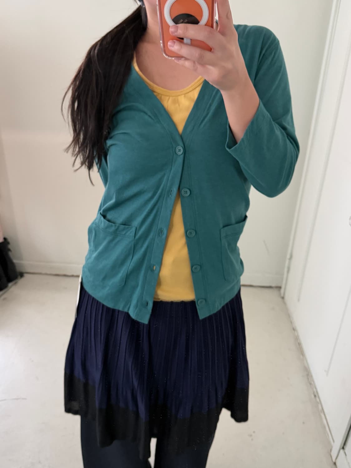 일본빈티지 청록 7부 코튼가디건 상품이미지2