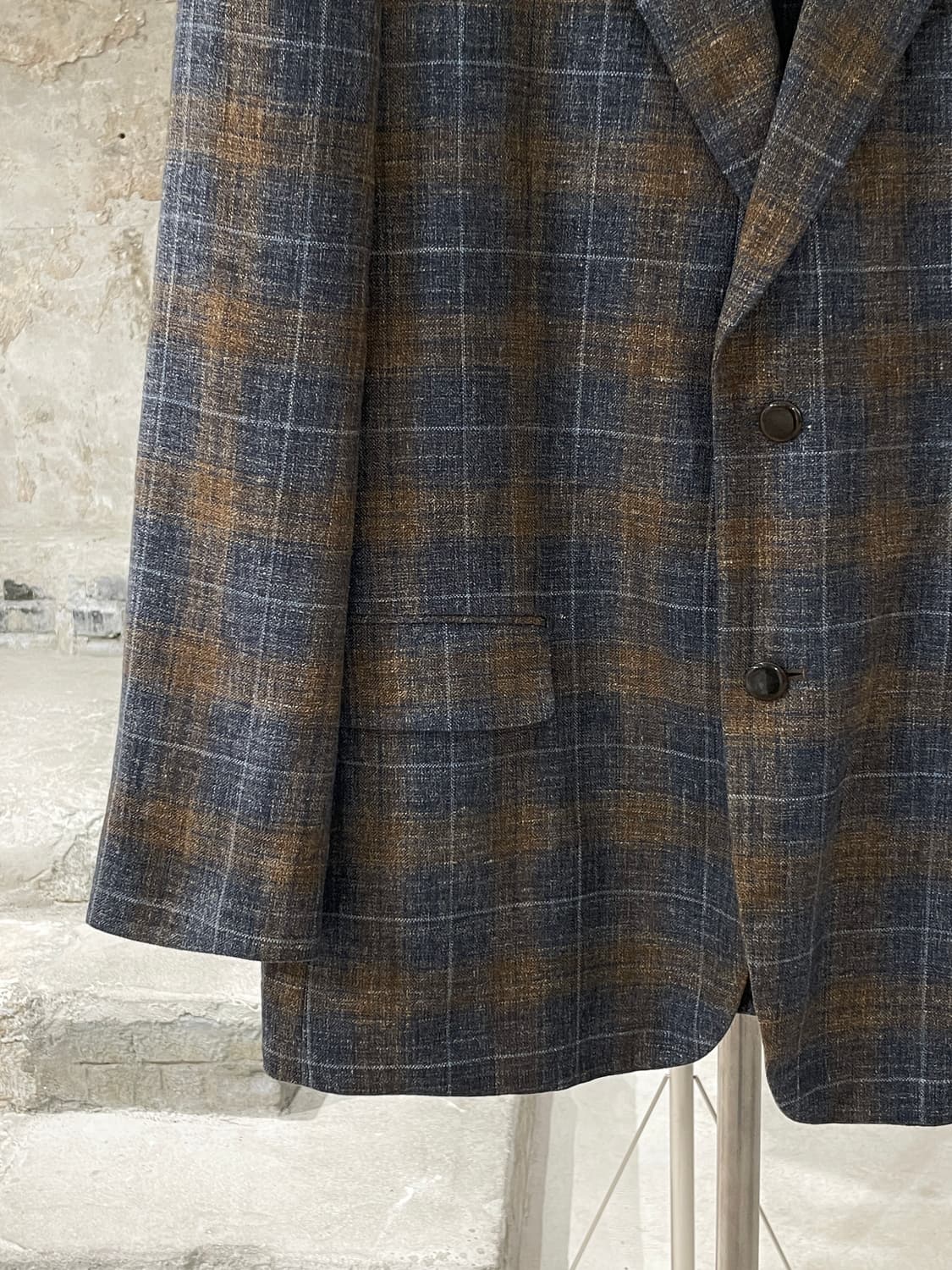 이브 생로랑 뿌르 옴므 체크 실크 린넨 2B 블레이저 상품이미지4