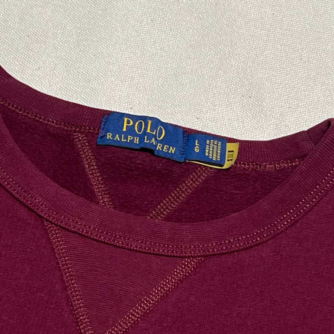 L 폴로랄프로렌 빅로고 버건디 기모 맨투맨 상품이미지4
