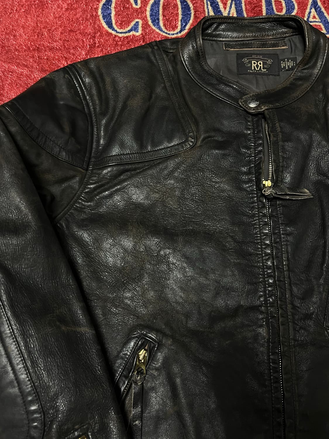 RRL 레더 모토 자켓  상품이미지4