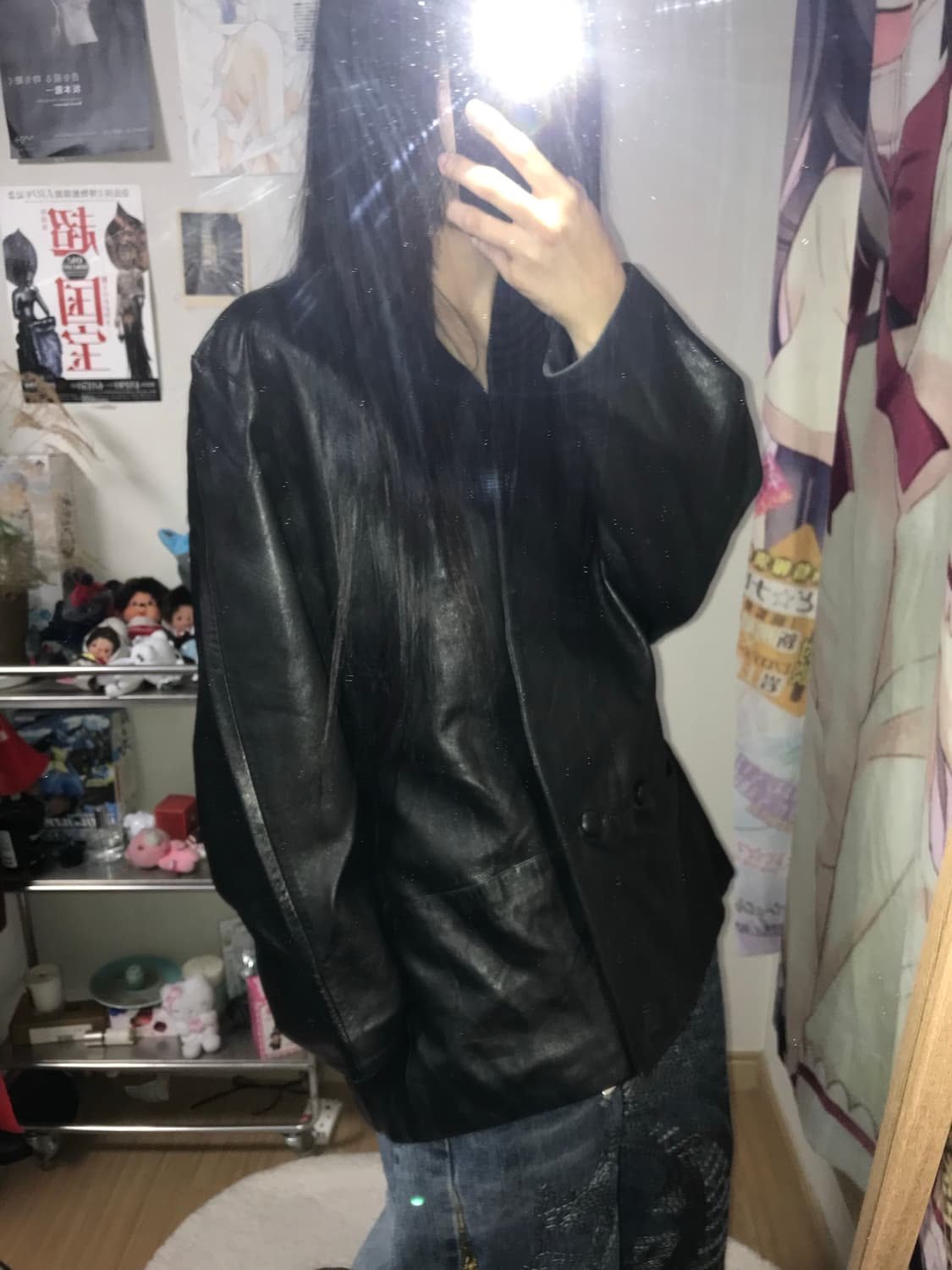 카라리스 투버튼 레더자켓 상품이미지1