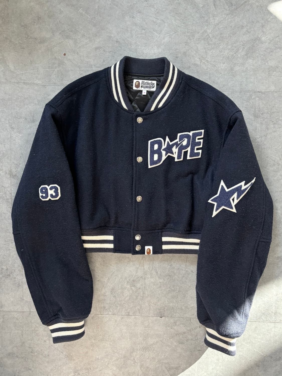 Bape 베이프 24SS 우먼 크롭 바시티 자켓 상품이미지5