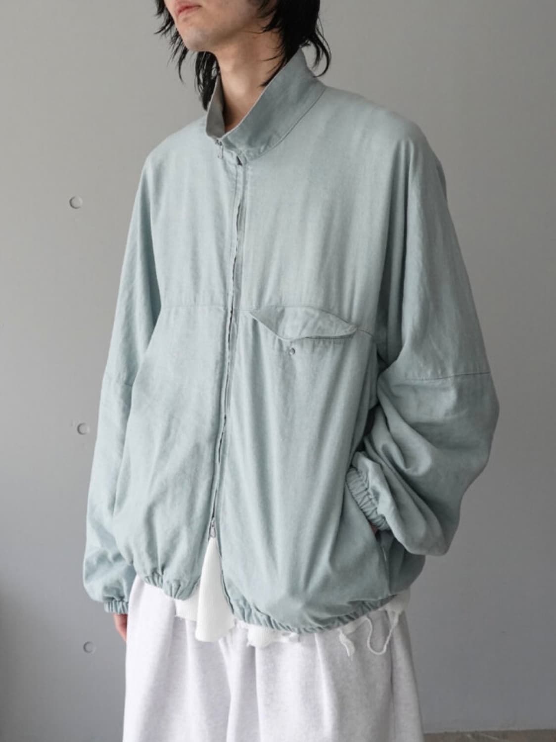 [2 SIZE] 새상품 안셀름 실크 넵 기모노 블루종 (Sax) 상품이미지1