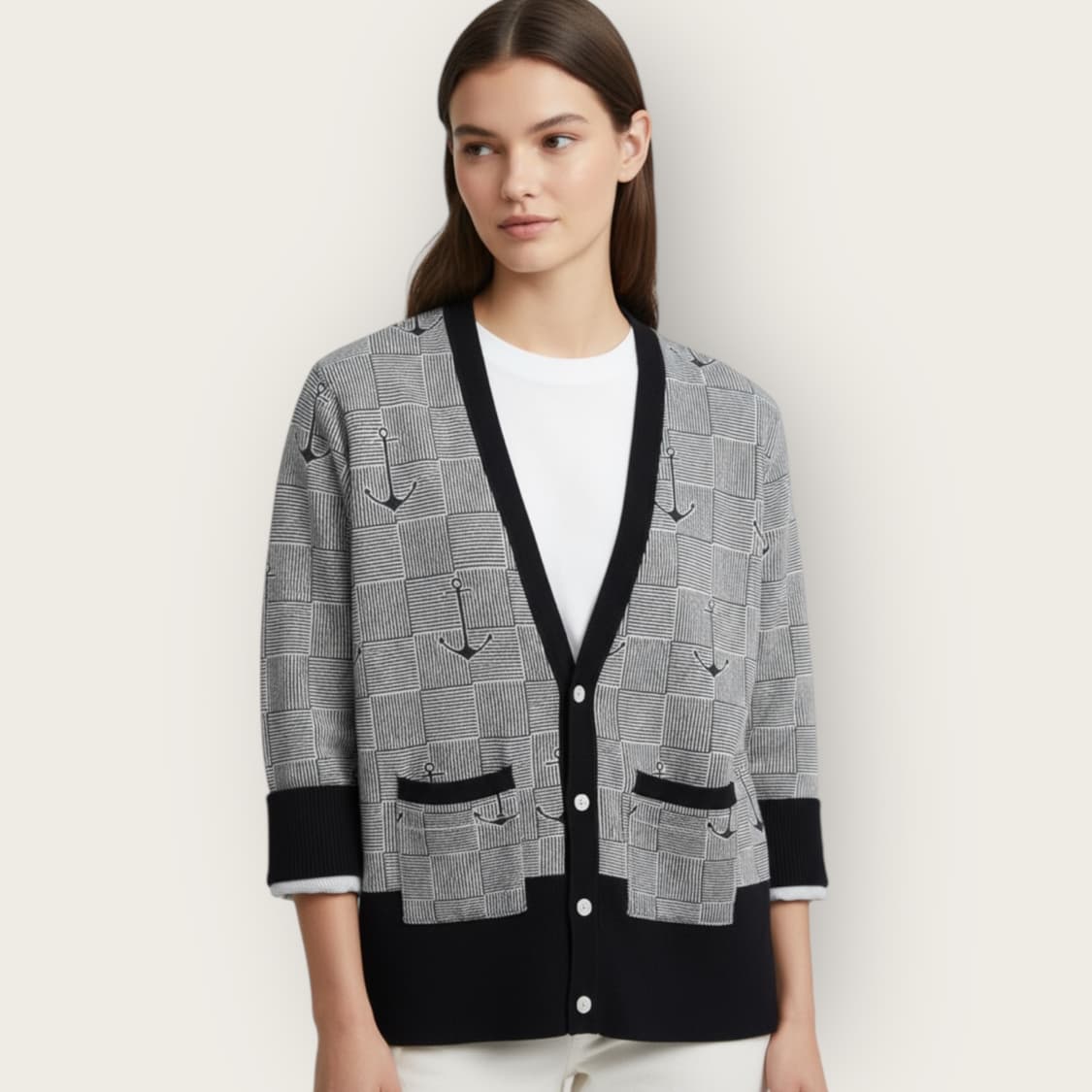 55/ 톰브라운 앵커 패턴 가디건 상품이미지1