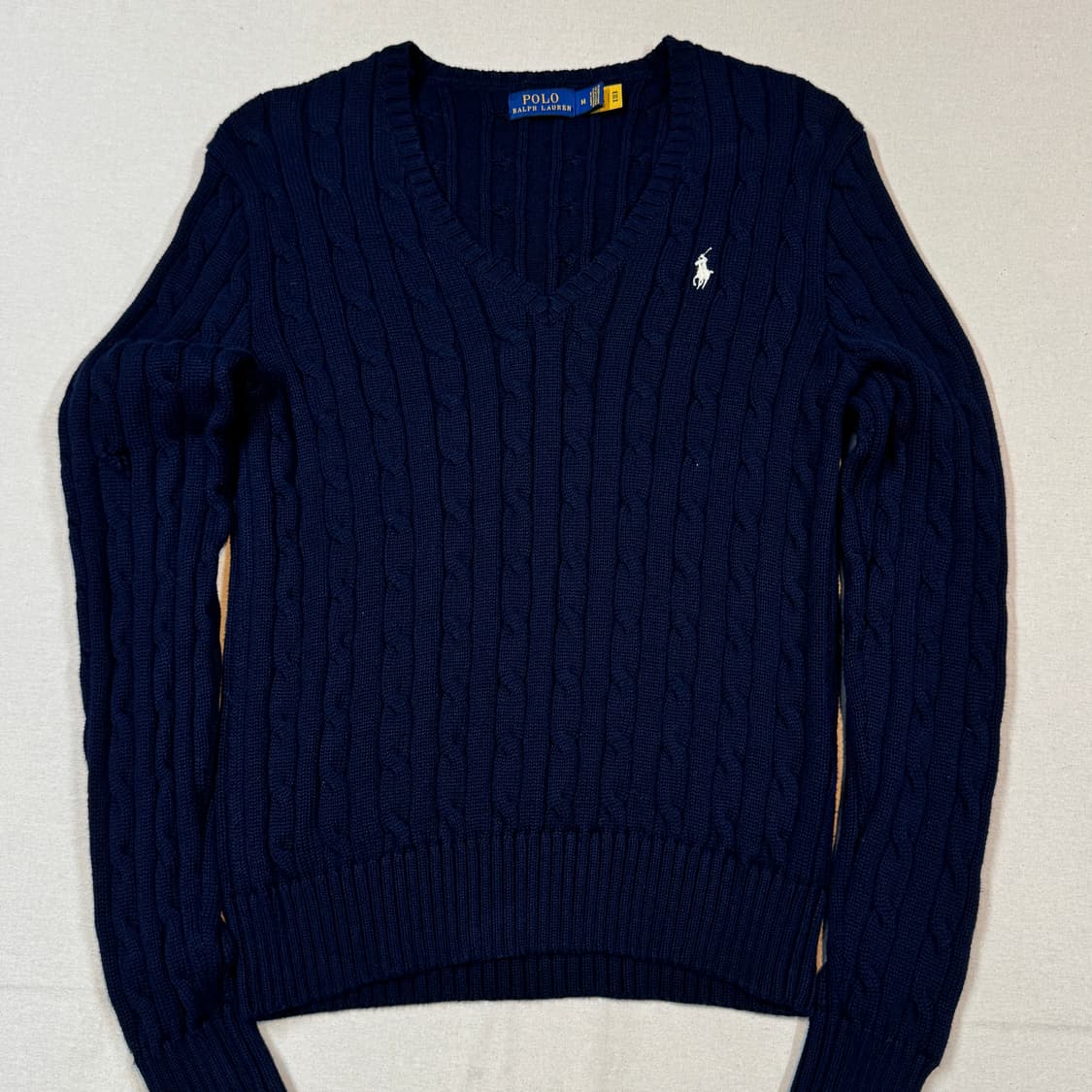 M) 폴로 랄프로렌 케이블 꽈배기 브이넥 니트 신형 큐알탭 상품이미지2