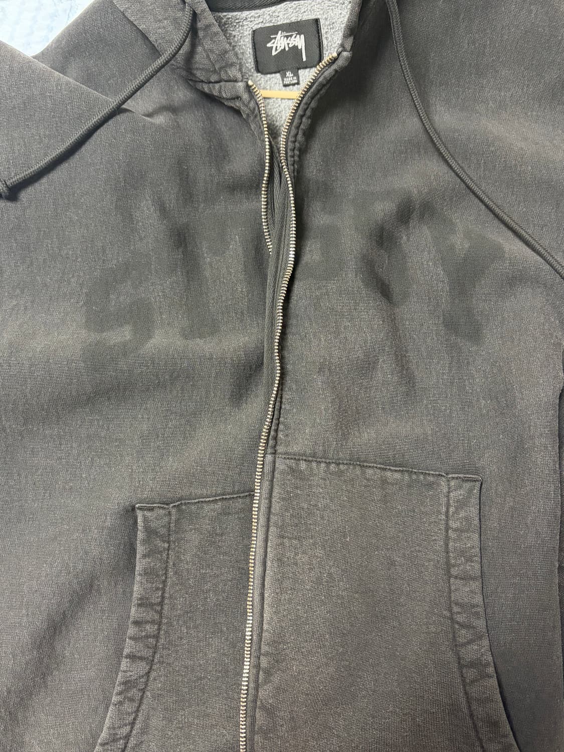 (12.11까지)스투시 페이디드 그래픽 후드집업 xl 워시드 블랙 상품이미지2