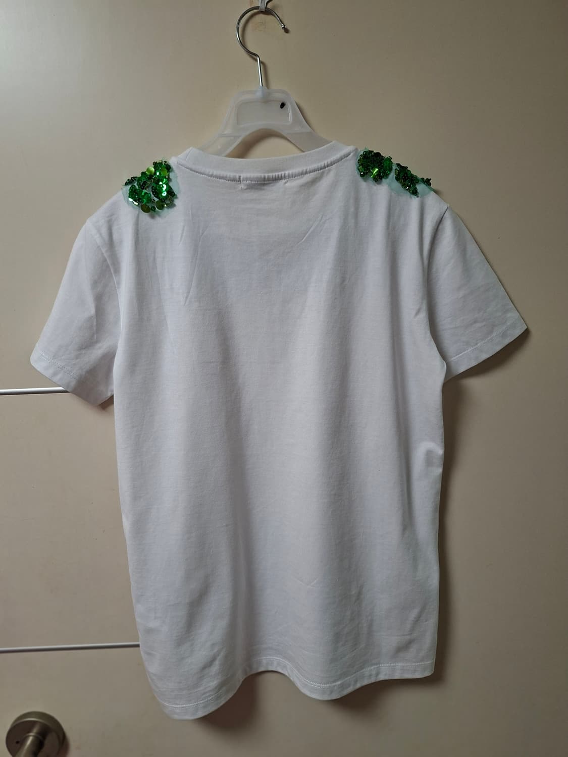 여성] 미우미우 정품 그린 스팽글 반팔 티셔츠 S 상품이미지2