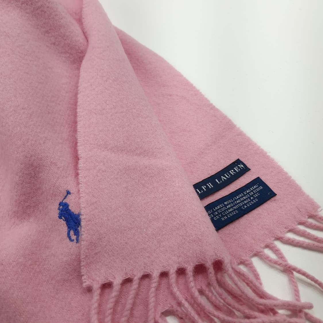 MX211 폴로 랄프로렌 연핑크 램스울 목도리 머플러 상품이미지4