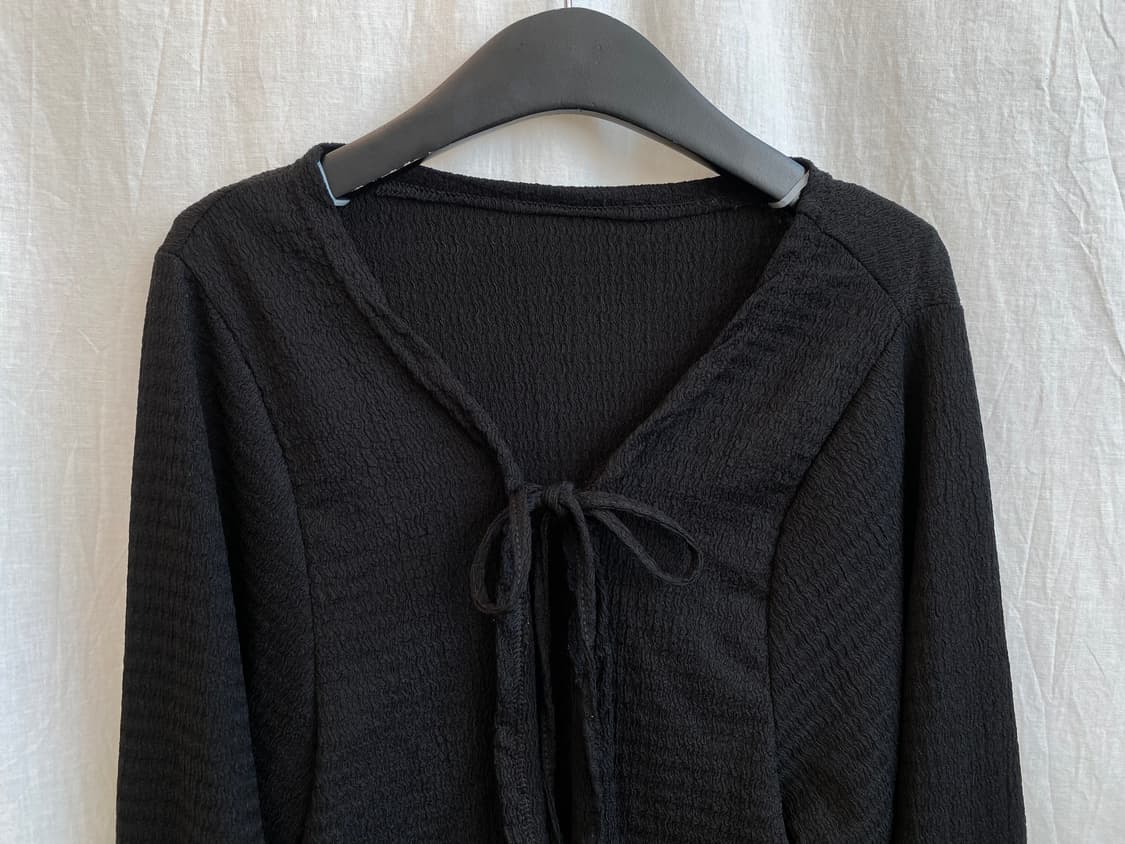 블랙 크롭 가디건(M-L) 상품이미지3
