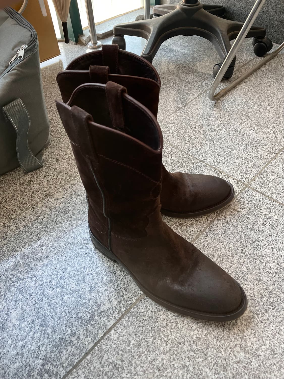 [40]부테로 웨스턴 부츠 왁시 다크브라운 러프아웃 메이드 인 이태리 상품이미지5