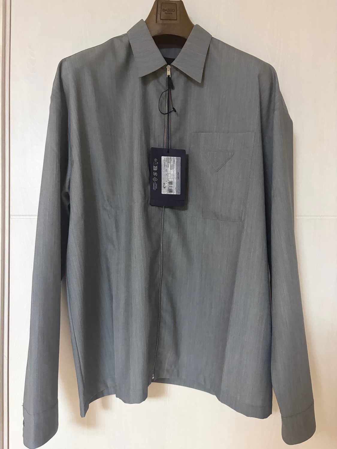 프라다 로고 집업 셔츠 L 상품이미지3