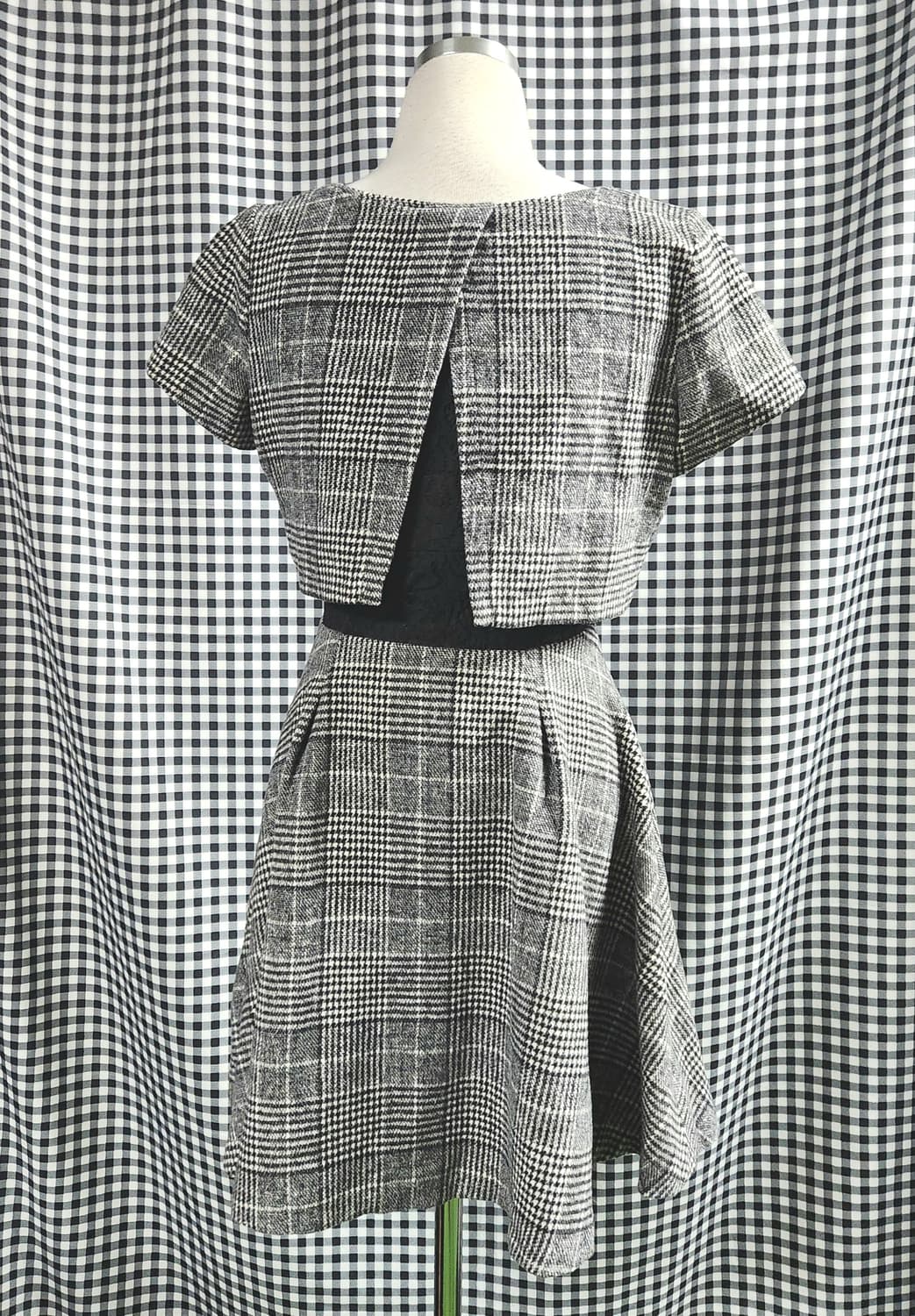 CECIL McBEE 체크 플레어 미니원피스 | 허리라인 예술 상품이미지3