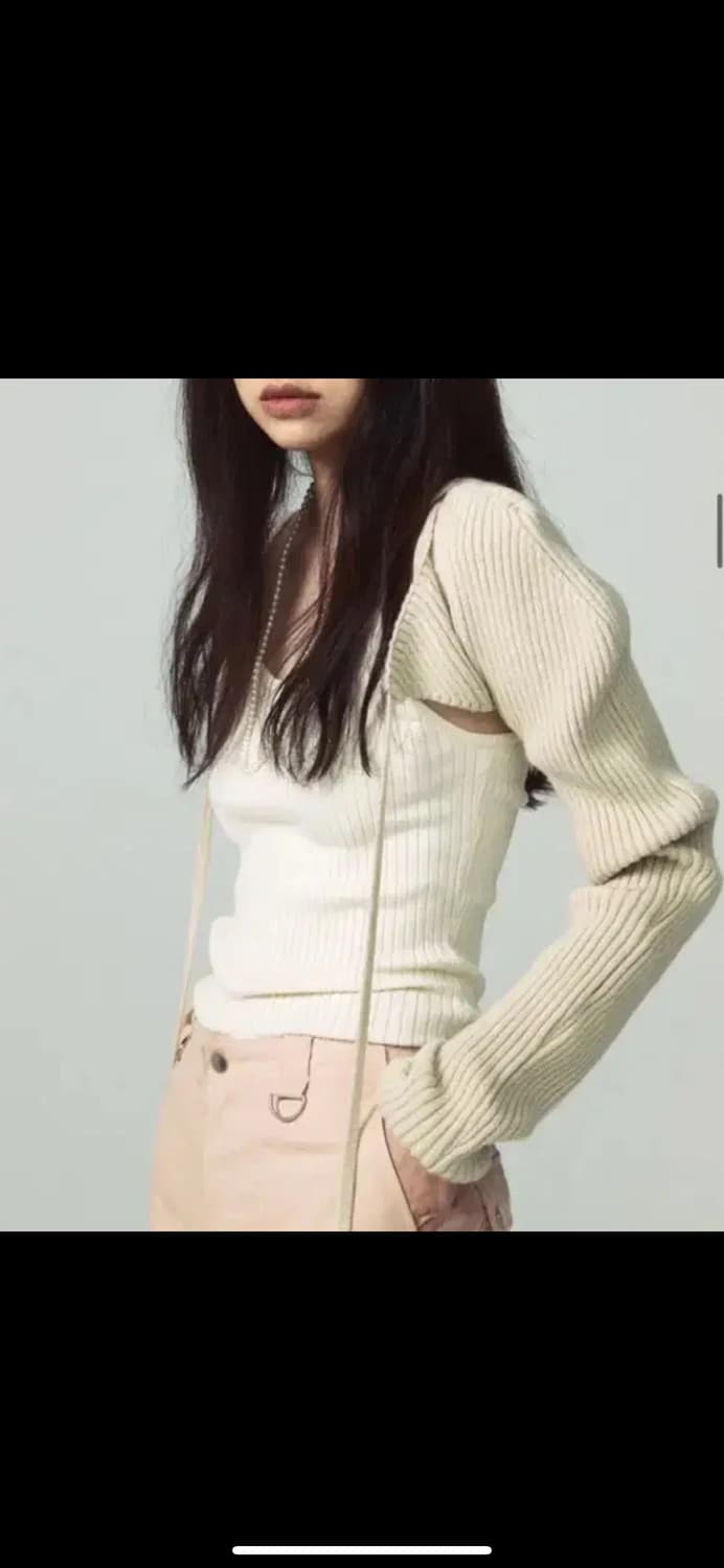 슬로우가먼츠 퍼프 투웨이 볼레로 블랙 상품이미지2