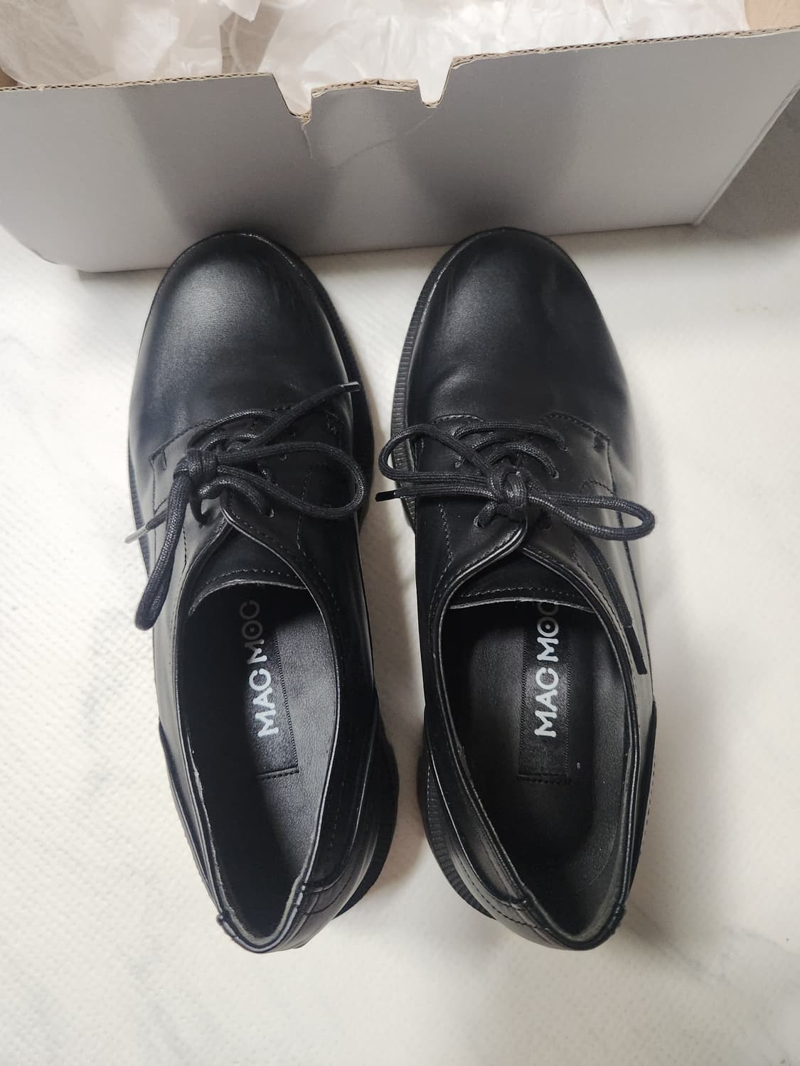 마크모크 클래식 청키 로퍼 굽 4cm 블랙 225사이즈 상품이미지6