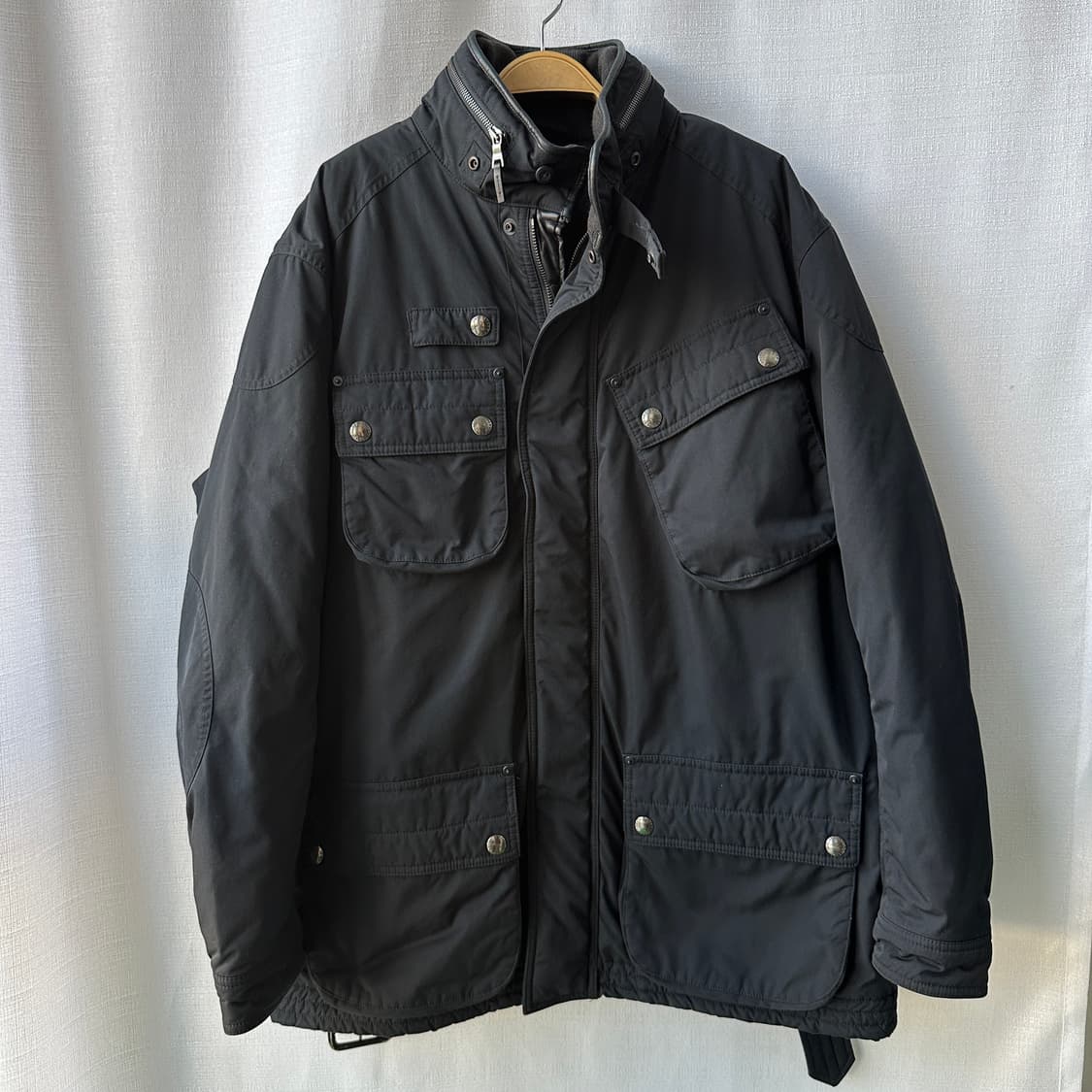 폴로 랄프로렌 소가죽 트림 벨티드 패딩 필드 자켓 블랙 XL 상품이미지1