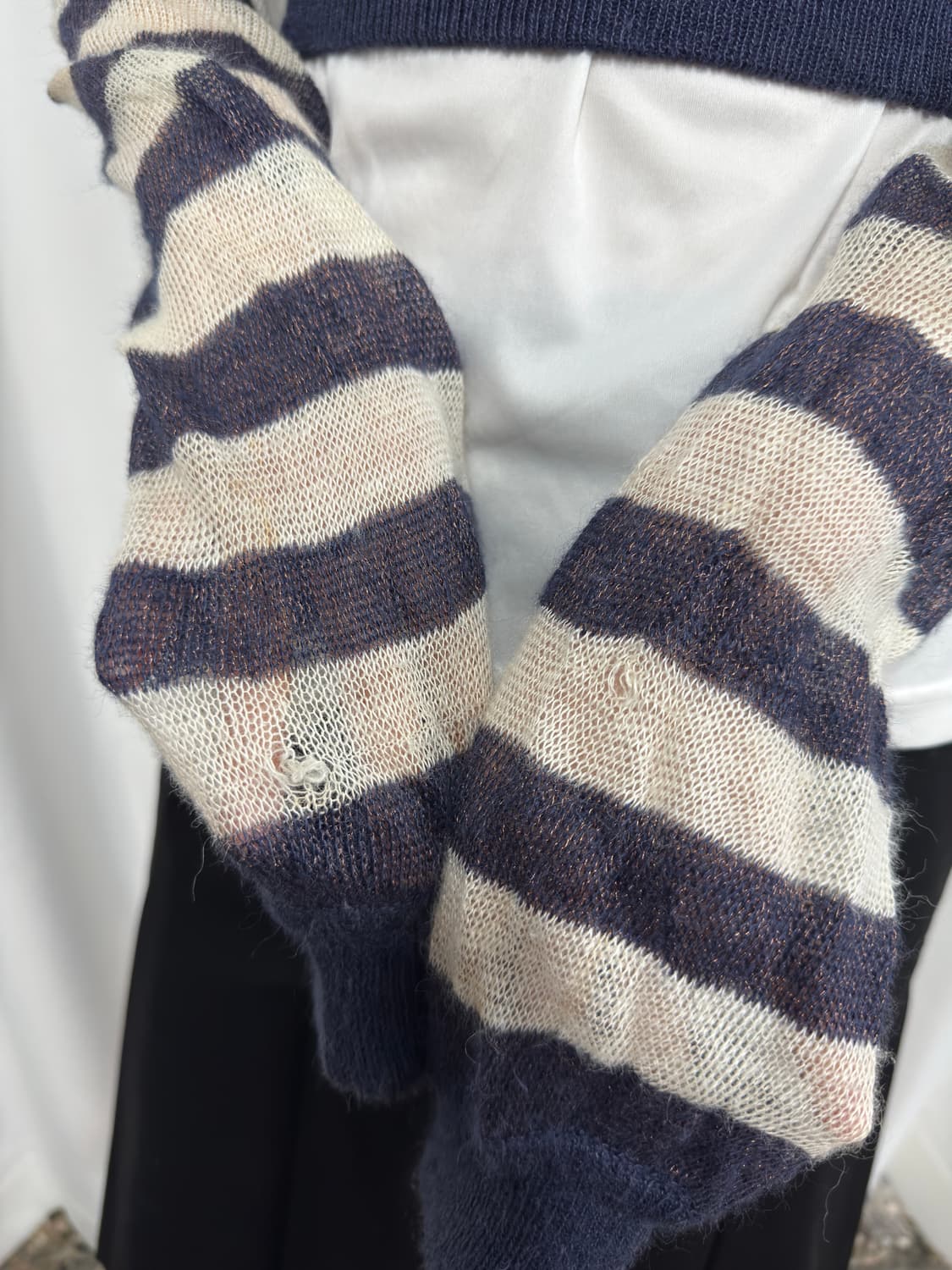 mng stripe crop knit top 상품이미지4