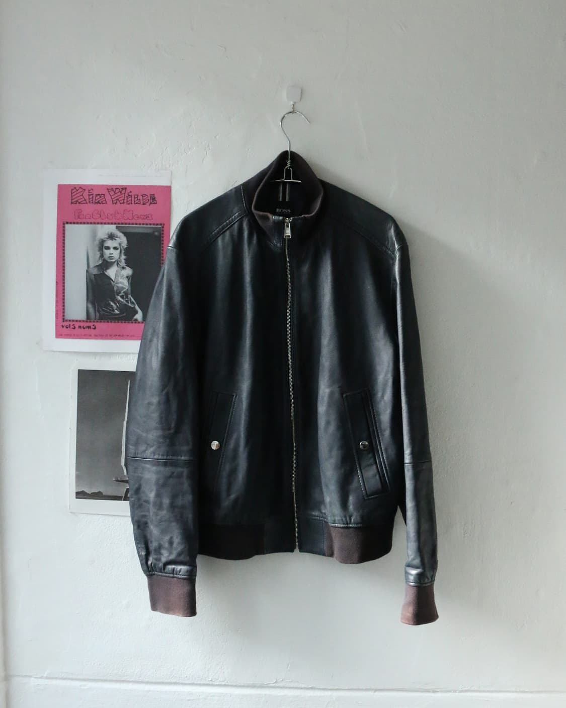 휴고보스 다크블루 램스킨 봄버 자켓 상품이미지1