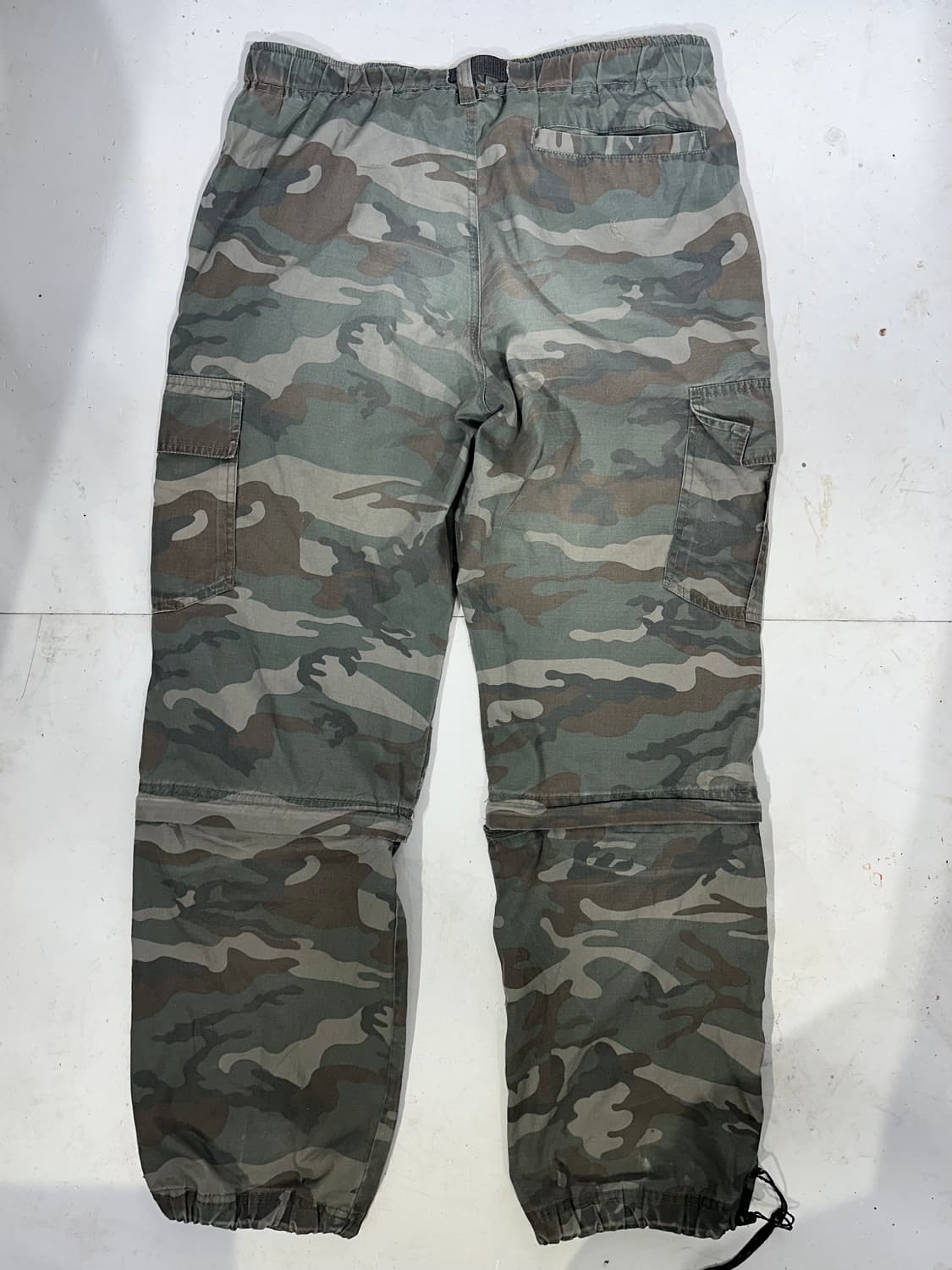 일본 빈티지 카키 무릅 절개 포인트 와이드 카고 팬츠  상품이미지5