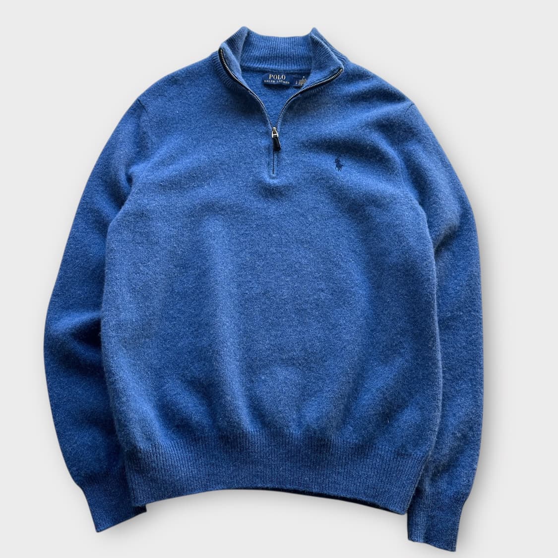 폴로 아비오 블루 알파카 울 하프 집업 니트 반집업 상품이미지1